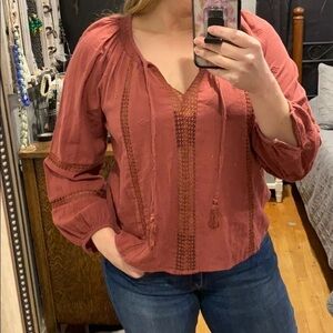 AEO Boho Burgundy Blouse